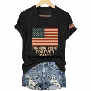 Retro Charlie Kirk Turning Point Forever 1993 2025 V Neck T shirt