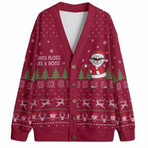 Santa Floss Like A Boss Christmas Cardigan Santa Floss Like A Boss Christmas Cardigan