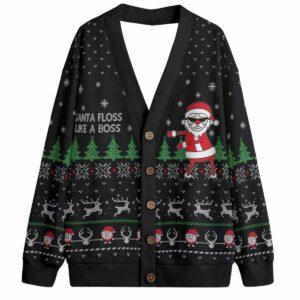 Santa Floss Like A Boss Christmas Cardigan
