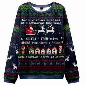 Santas Database Never Out of Sync Christmas Ugly Sweater Santas Database Never Out of Sync Christmas Ugly Sweater
