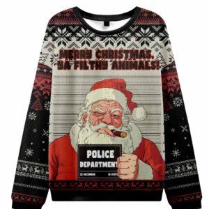 Santas Mugshot Christmas Ugly Sweater