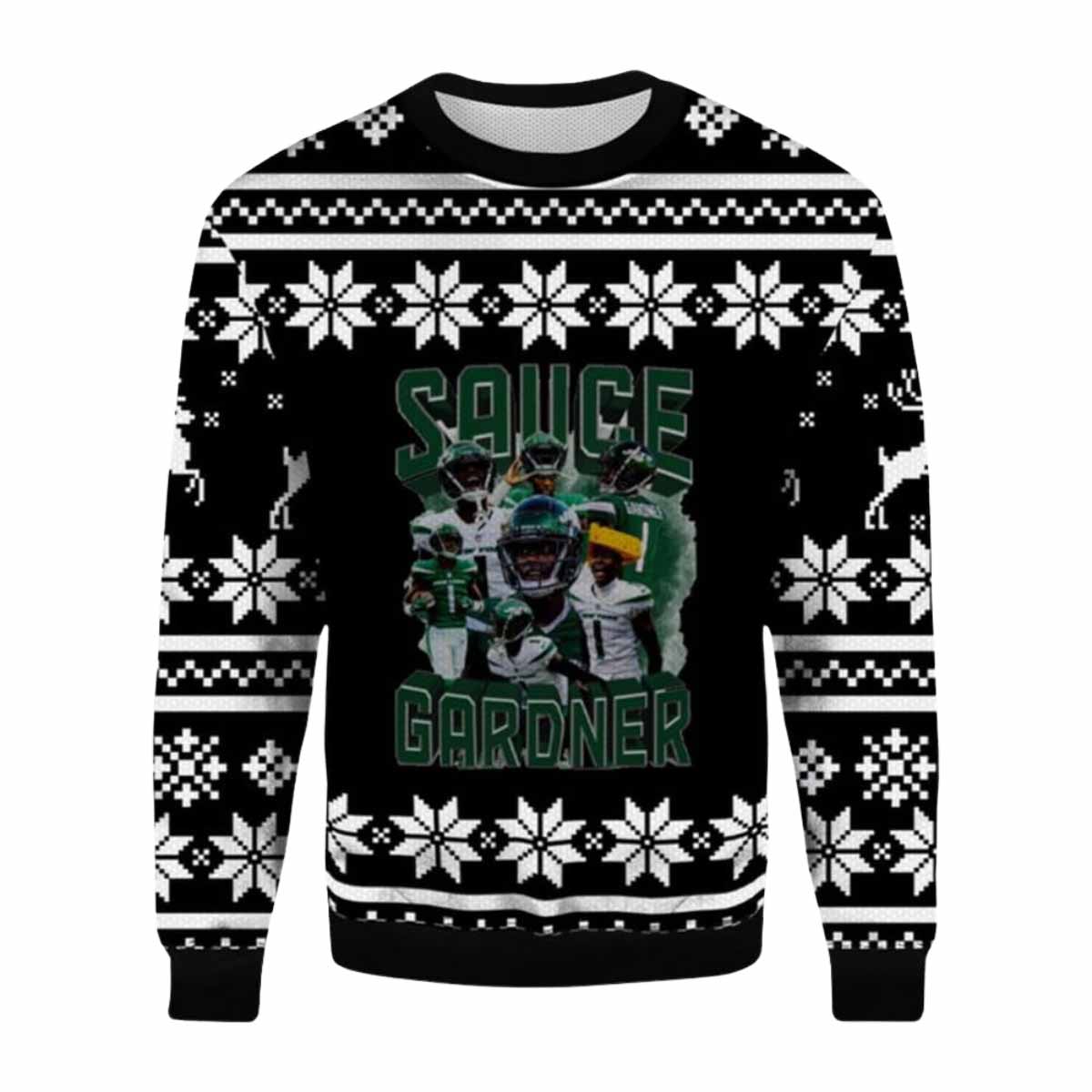 Sauce Gardner Jets Ugly Christmas Sweater Sauce Gardner Jets Ugly Christmas Sweater