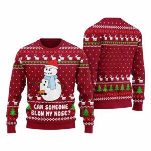 Snowman Blow My Nose Ugly Xmas Sweater 1 Snowman Blow My Nose Ugly Xmas Sweater