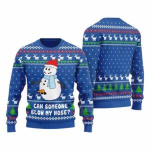Snowman Blow My Nose Ugly Xmas Sweater 2 Snowman Blow My Nose Ugly Xmas Sweater