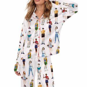 Stranger Things Friends Don’t Lie Silky Satin Pajama Set