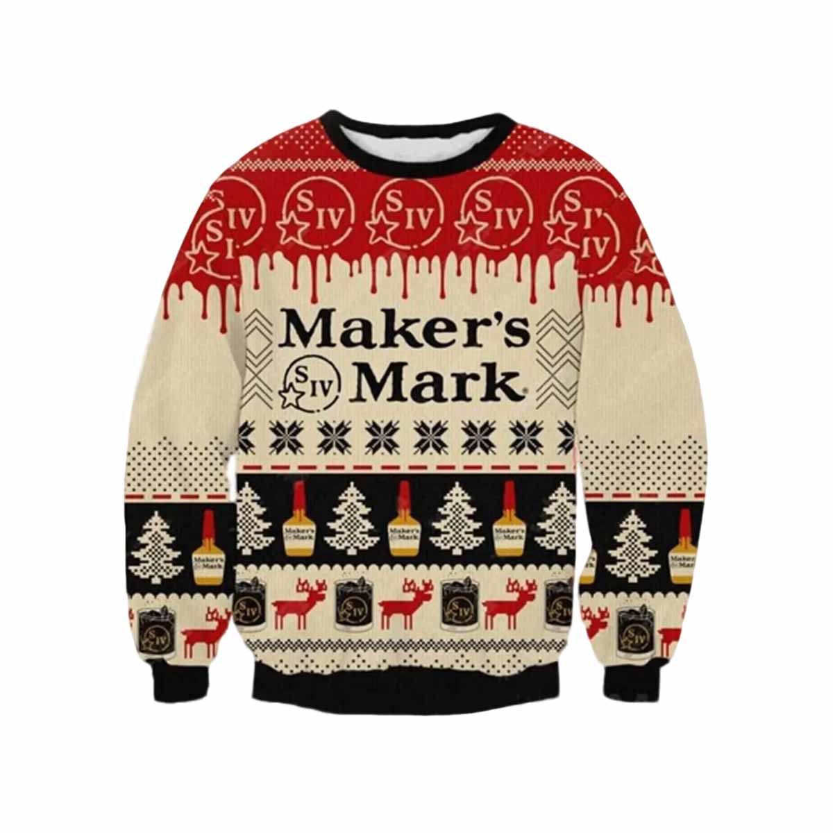 Ugly Christmas Maker's Mark Whiskey Sweatshirt Ugly Christmas Maker's Mark Whiskey Sweatshirt
