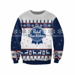 Ugly Christmas Pabst Blue Ribbon Beer Sweatshirt