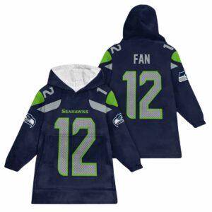 12 Seattle Football Unisex Blanket Hoodie