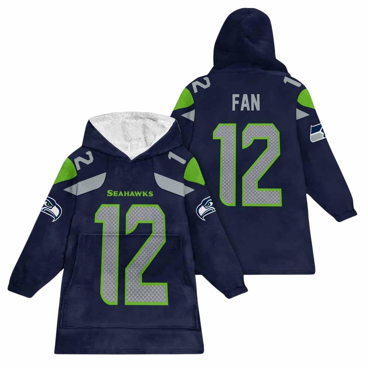12 Seattle Football Unisex Blanket Hoodie 12 Seattle Football Unisex Blanket Hoodie