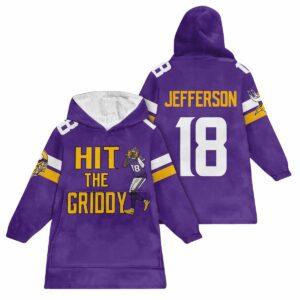 18 Hit The Griddy Vikings Football Unisex Blanket Hoodie 18 Hit The Griddy Vikings Football Unisex Blanket Hoodie