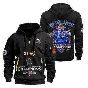 2025 Blue Jays 3X World Series Champions Quarter Zip Hoodie