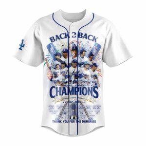 2025 Dodgers Back 2 Back World Series Thank You For The Memories Jersey