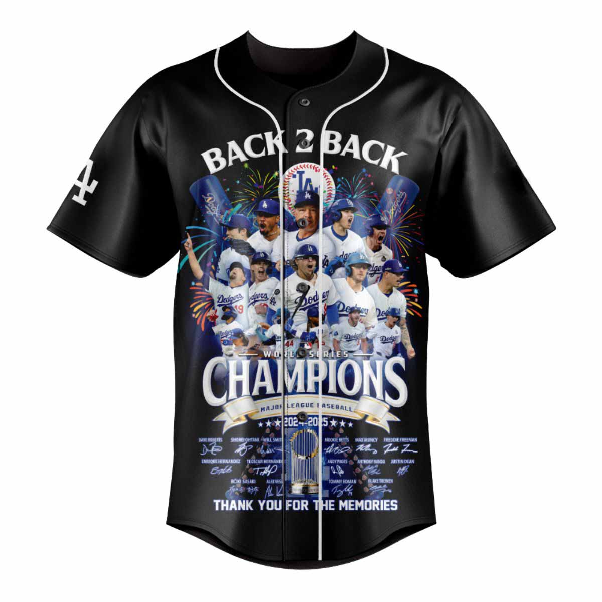 2025 Dodgers Back 2 Back World Series Thank You For The Memories Jersey 2025 Dodgers Back 2 Back World Series Thank You For The Memories Jersey