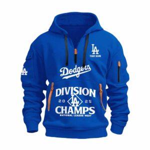 2025 Dodgers NL West Division Champs Quarter Zip Hoodie
