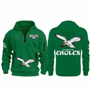 2025 Eagles Throwback Green Quarter Zip Hoodie