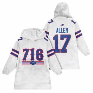 716 Buffalo Football Josh Allen 17 Unisex Blanket Hoodie 716 Buffalo Football Josh Allen 17 Unisex Blanket Hoodie