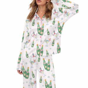 After Ski Watercolor Silky Satin Pajama Set