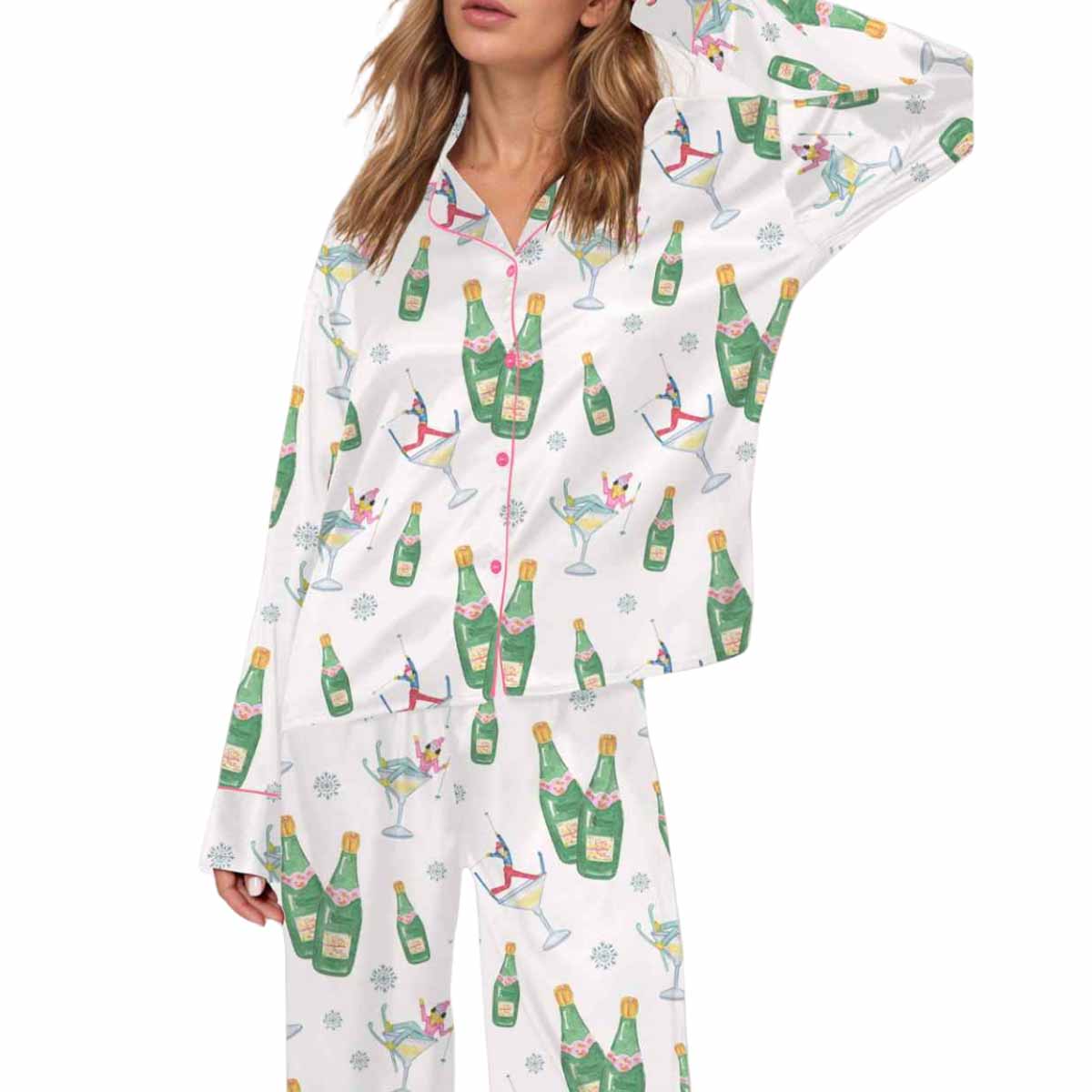 After Ski Watercolor Silky Satin Pajama Set After Ski Watercolor Silky Satin Pajama Set