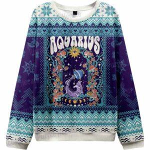 Aquarius Spirit Zodiac Ugly Christmas Sweater