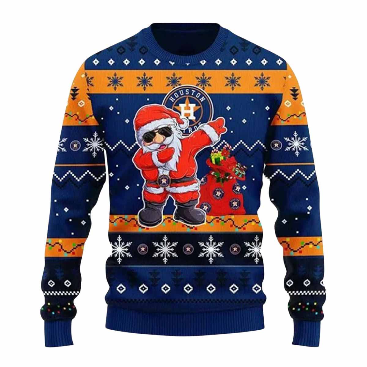 Astros Dabbing Santa Claus Ugly Christmas Sweater Astros Dabbing Santa Claus Ugly Christmas Sweater