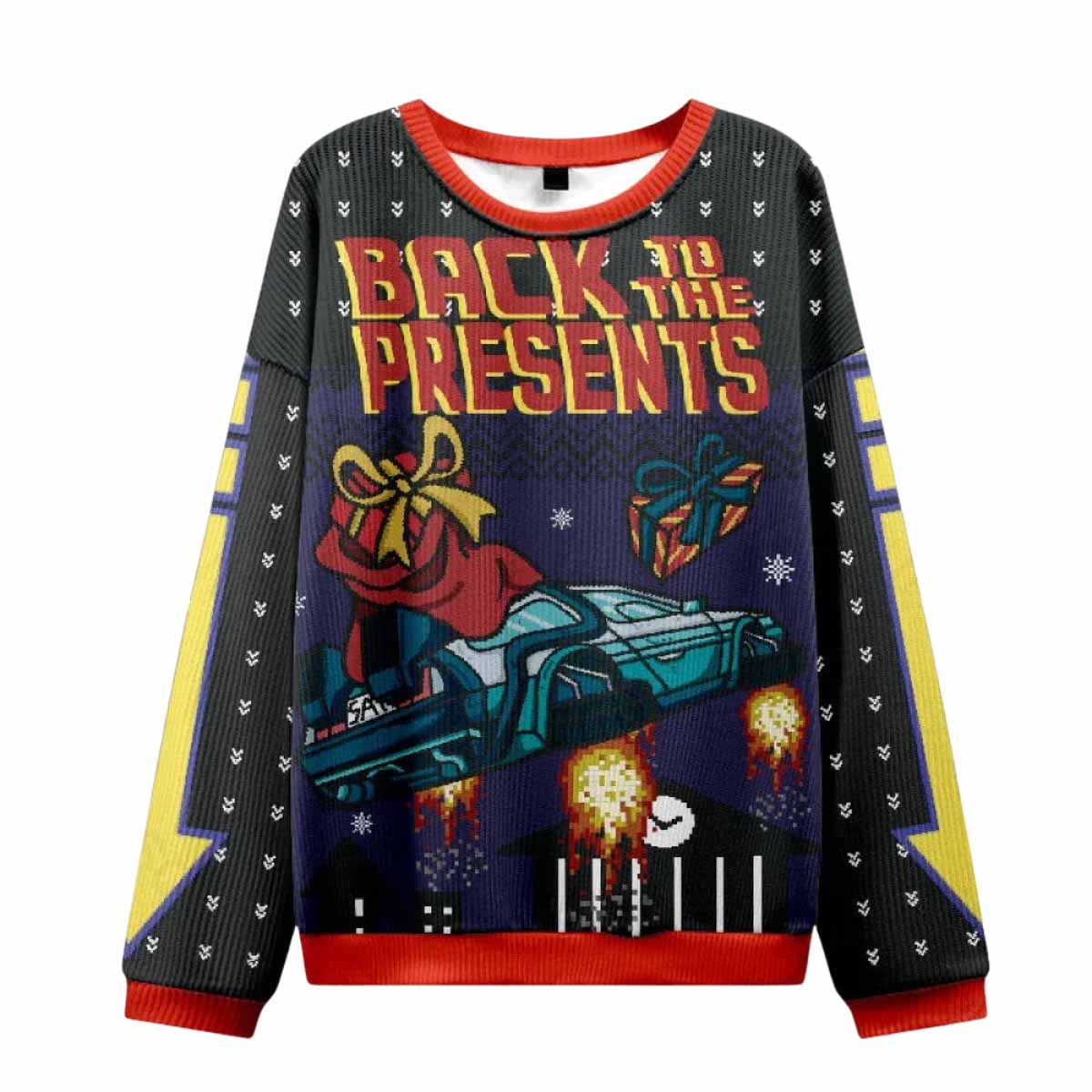 Back To The Present Ugly Christmas Sweater Back To The Present Ugly Christmas Sweater