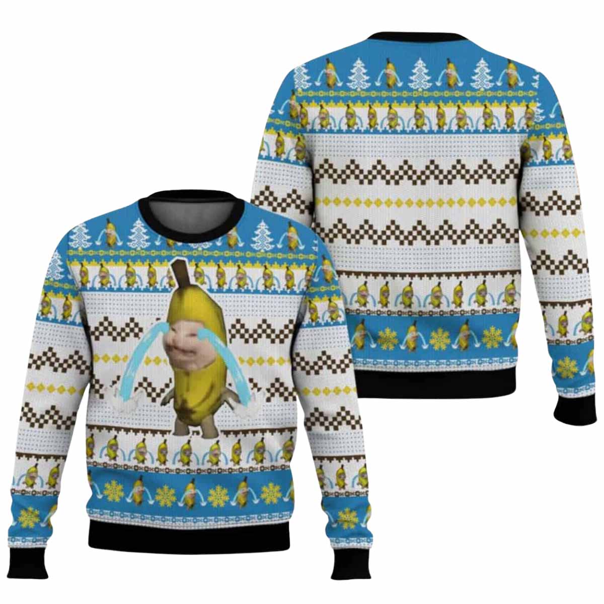 Banana Cat Crying Meme Ugly Christmas Sweater Banana Cat Crying Meme Ugly Christmas Sweater