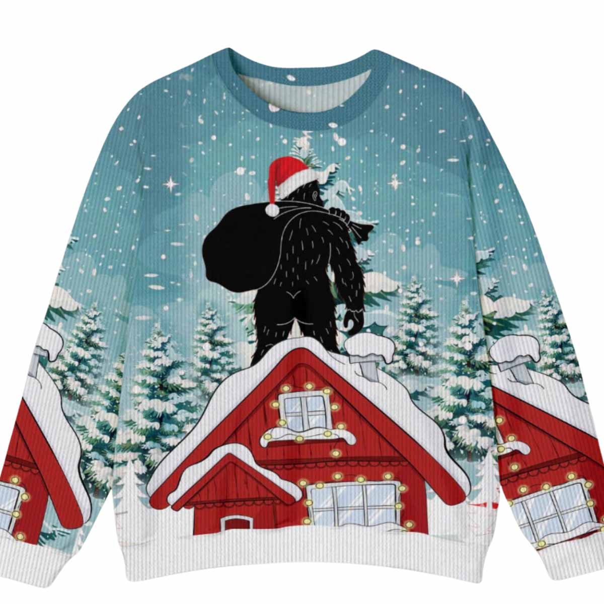 Bigfoot Santa Gets In The Chimney Ugly Sweater Bigfoot Santa Gets In The Chimney Ugly Sweater