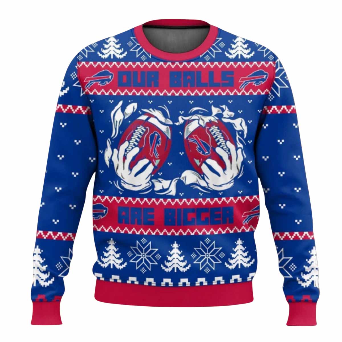 Bills Our Balls Are Bigger Ugly Christmas Sweater Bills Our Balls Are Bigger Ugly Christmas Sweater