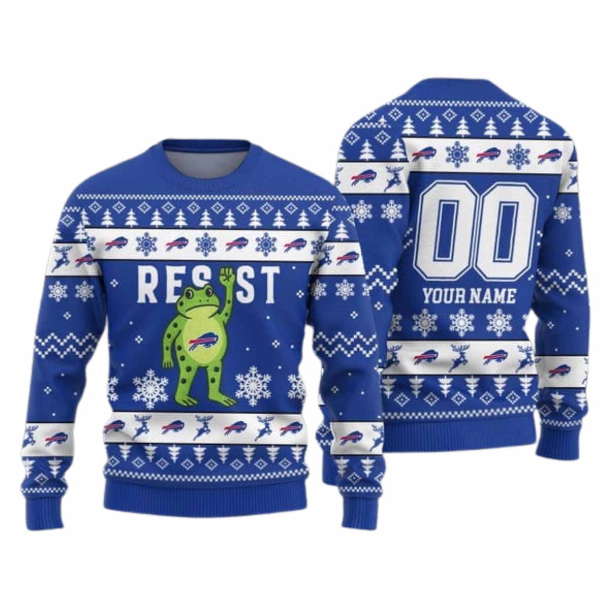 Bills Portland Frog Resist Ugly Christmas Sweater Bills Portland Frog Resist Ugly Christmas Sweater