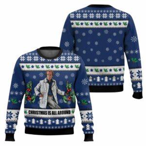 Billy Mack Christmas Is All Around Love Actually Ugly Christmas Sweater