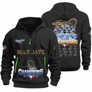 Blue Jays World Series 2025 Signature Quarter Zip Hoodie 2 Blue Jays World Series 2025 Signature Quarter Zip Hoodie
