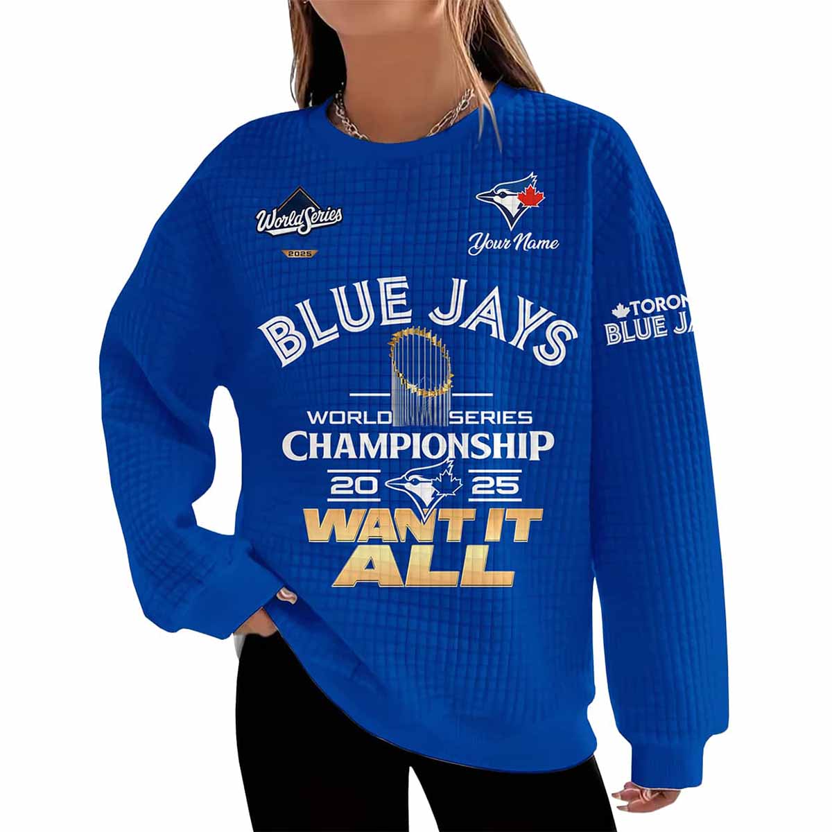 Blue Jays World Series Championship 2025 Waffle Sweatshirt Blue Jays World Series Championship 2025 Waffle Sweatshirt