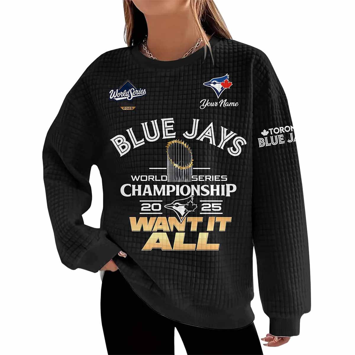 Blue Jays World Series Championship 2025 Waffle Sweatshirt Blue Jays World Series Championship 2025 Waffle Sweatshirt