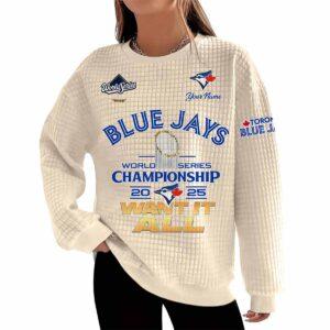 Blue Jays World Series Championship 2025 Waffle Sweatshirt 2 Blue Jays World Series Championship 2025 Waffle Sweatshirt