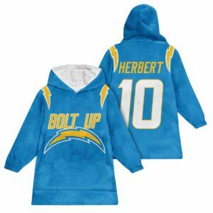 Bolt Up 10 Los Angeles Football Unisex Blanket Hoodie