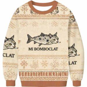 Bomboclat Cat Meme Ugly Christmas Sweater