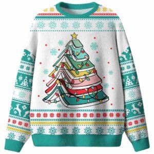 Book Tree Christmas Book Ugly Christmas Sweater Book Tree Christmas Book Ugly Christmas Sweater