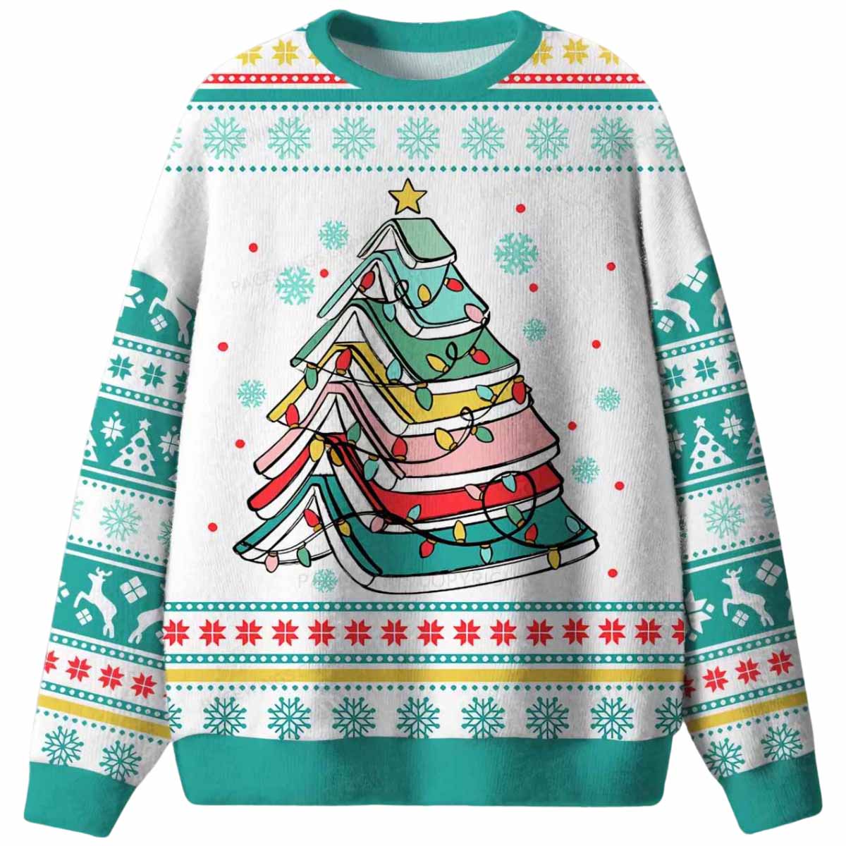 Book Tree Christmas Book Ugly Christmas Sweater Book Tree Christmas Book Ugly Christmas Sweater