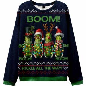 Boom Pickle All The Way Ugly Christmas Sweater Boom Pickle All The Way Ugly Christmas Sweater