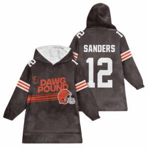 Browns Dawg Pound Sanders 12 Unisex Blanket Hoodie Browns Dawg Pound Sanders 12 Unisex Blanket Hoodie