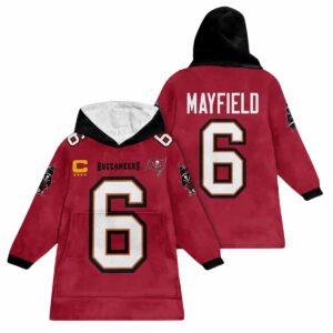 Buccaneers Baker Mayfield 6 Captain Blanket Hoodie Buccaneers Baker Mayfield 6 Captain Blanket Hoodie