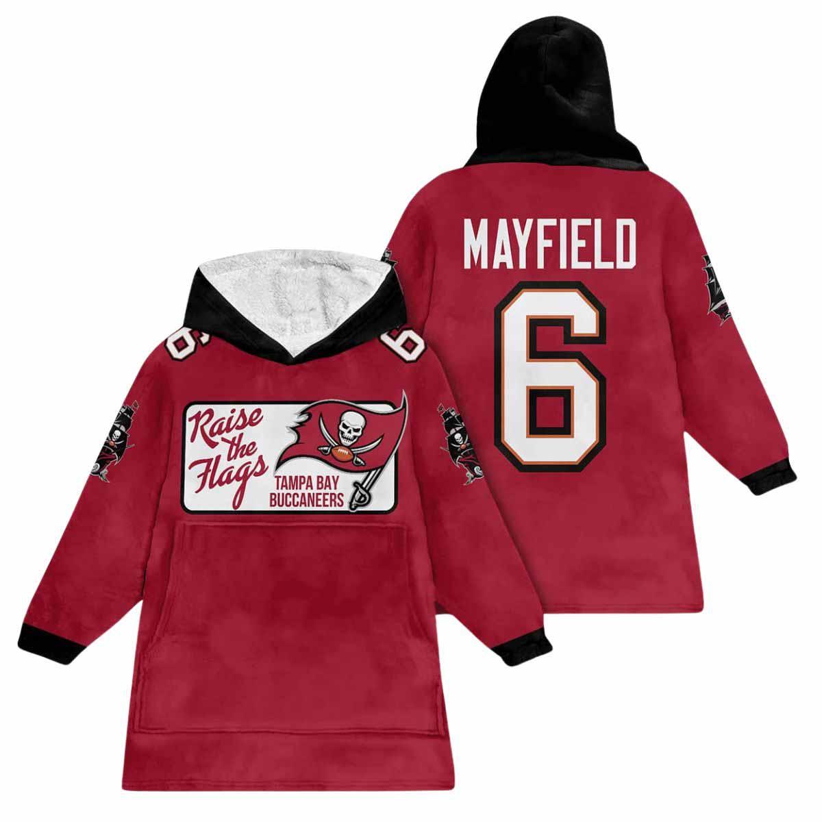 Buccaneers Raise The Hags Mayfield 6 Unisex Blanket Hoodie Buccaneers Raise The Hags Mayfield 6 Unisex Blanket Hoodie
