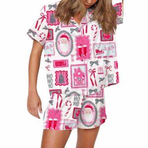 Christmas Bow Silky Satin Pajama Set 1 Christmas Bow Silky Satin Pajama Set