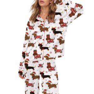 Christmas Dachshund Silky Satin Pajama Set