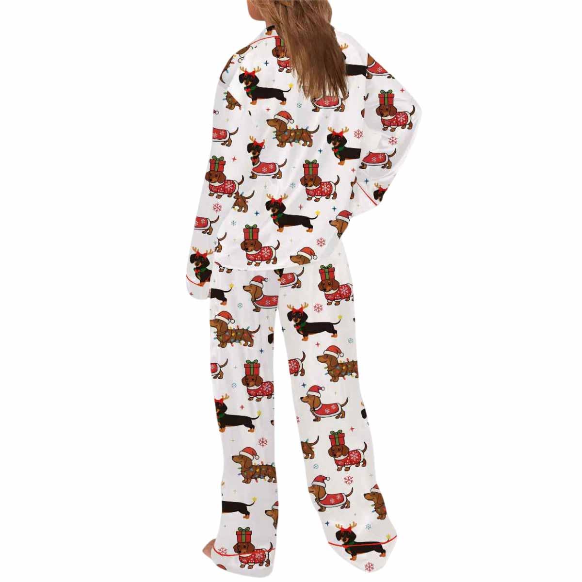 Christmas Dachshund Silky Satin Pajama Set Christmas Dachshund Silky Satin Pajama Set