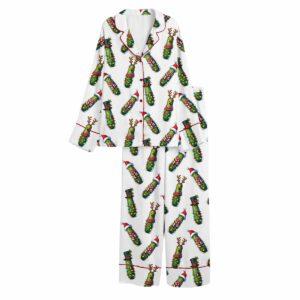 Christmas Pickle Holiday Cucumber Satin Pajama Set Christmas Pickle Holiday Cucumber Satin Pajama Set