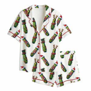 Christmas Pickle Holiday Cucumber Satin Pajama Set 1 Christmas Pickle Holiday Cucumber Satin Pajama Set