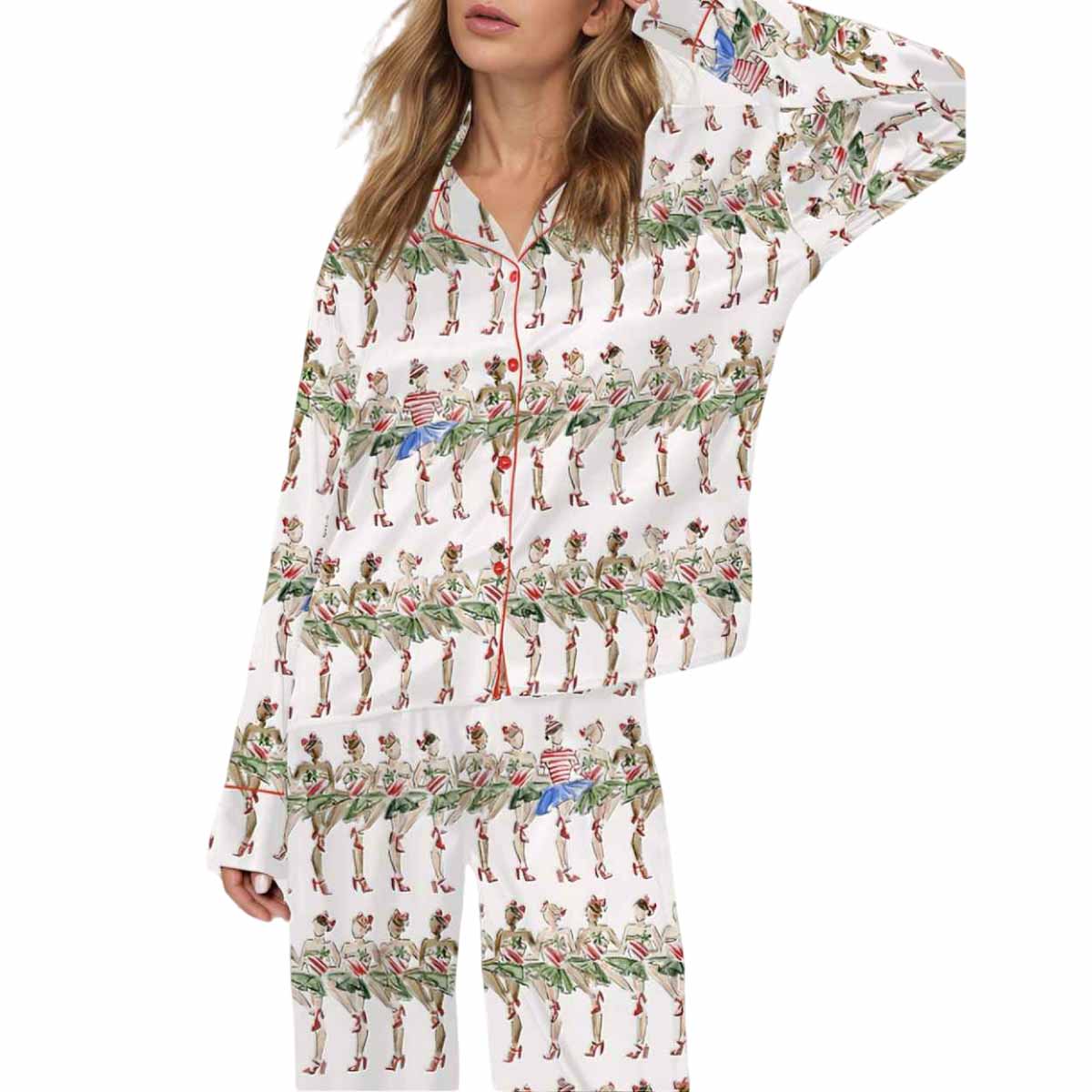 Christmas Radio City Rockette Silky Satin Pajama Set Christmas Radio City Rockette Silky Satin Pajama Set