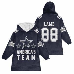 Cowboys Americas Team Lamb 88 Blanket Hoodie Cowboys Americas Team Lamb 88 Blanket Hoodie