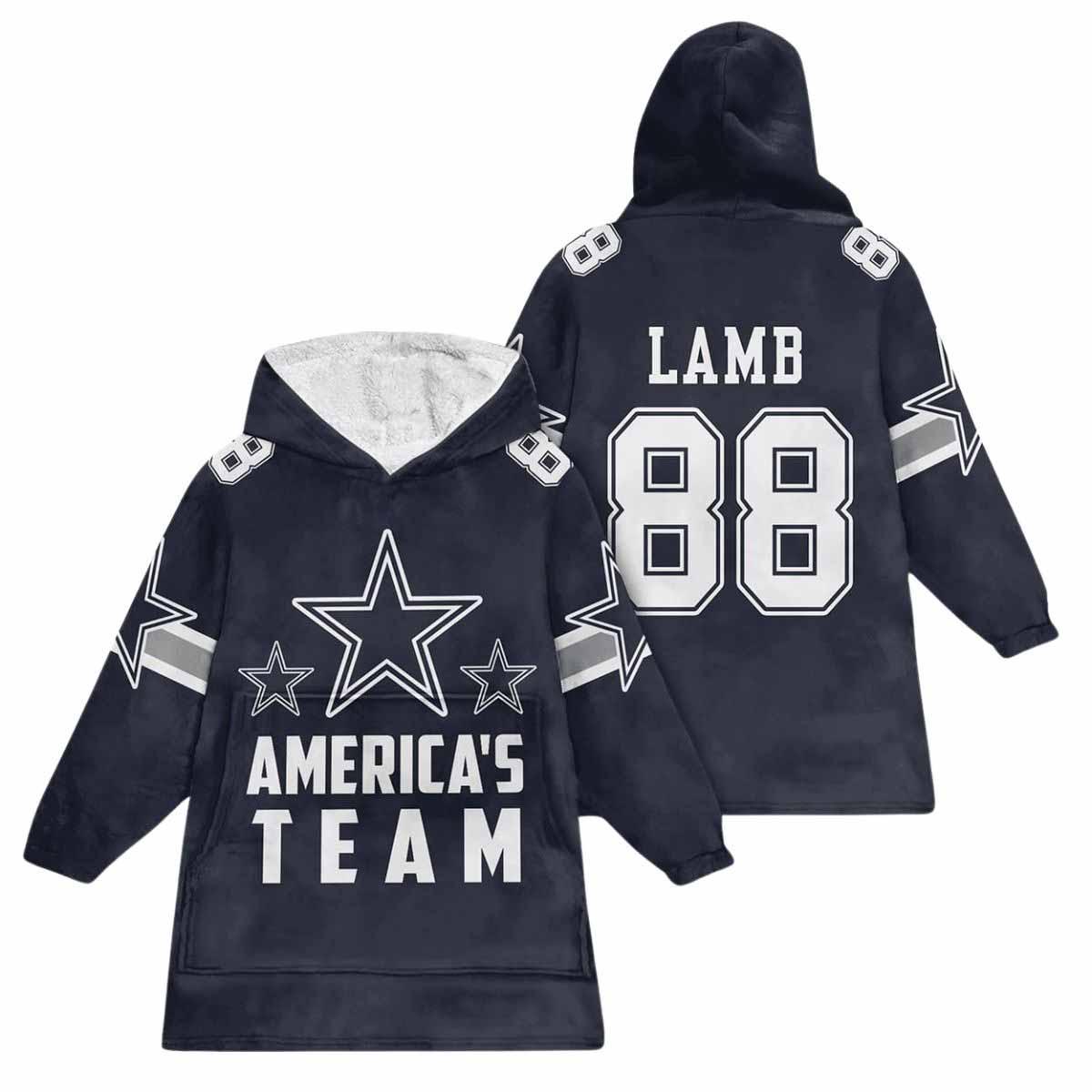 Cowboys Americas Team Lamb 88 Blanket Hoodie Cowboys Americas Team Lamb 88 Blanket Hoodie
